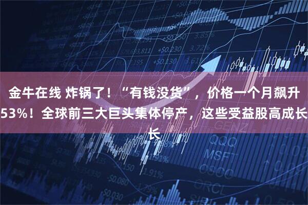 金牛在线 炸锅了！“有钱没货”，价格一个月飙升53%！全球前三大巨头集体停产，这些受益股高成长
